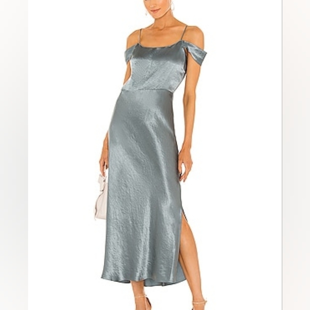 Vince. Shoulder Strap Slip Dress in Azure